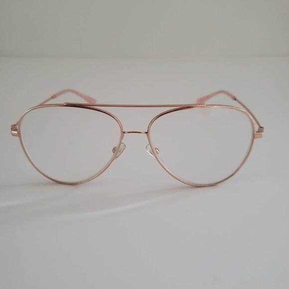 Womens AESTHETIC Aviator Glasses Rose Gold Frames Adjustable Nose Pads 57-14-140 - Picture 6 of 9